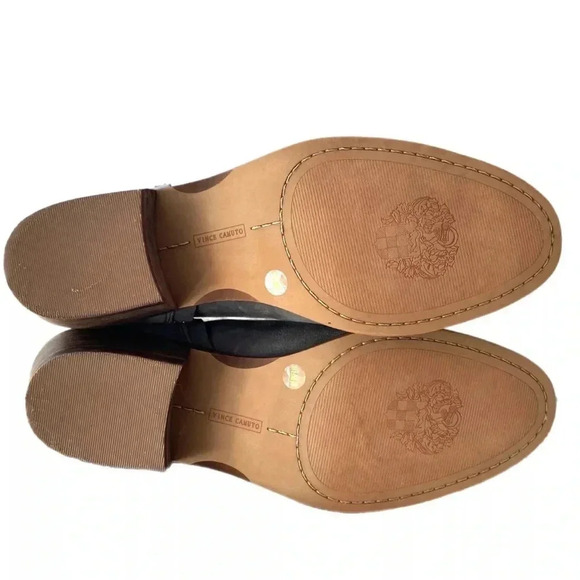 VINCE CAMUTO Chateau Gray Leather Prafinta Ankle Booties Suede Boot Sz 9.5 - Picture 7 of 11